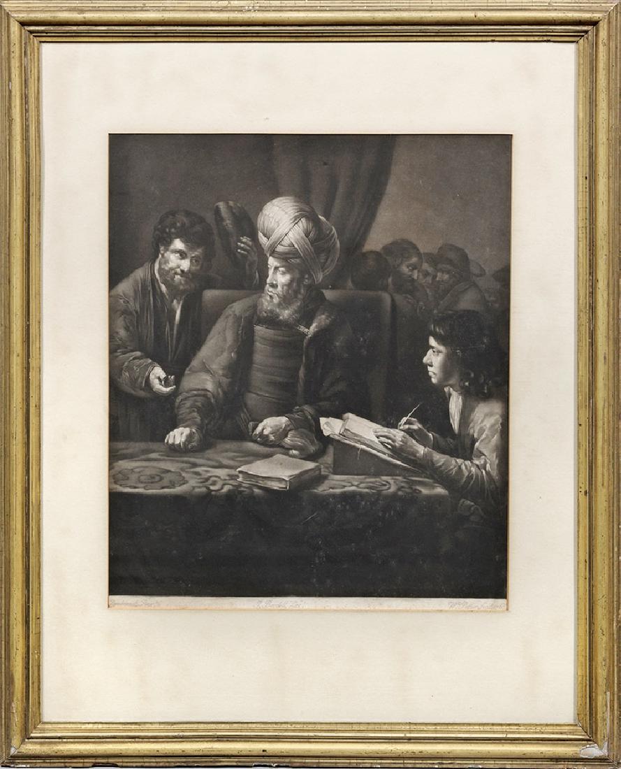 William Pether: (1731 Carlisle - 1821 Bristol) "Das Gleichnis der Arbeiter im Weinberg". Originaltitel Mezzotinto-Stich/Papier, 1766; herausgegeben von J. Boydell, London. In der Platte sign. u. dat.; Nach dem einst