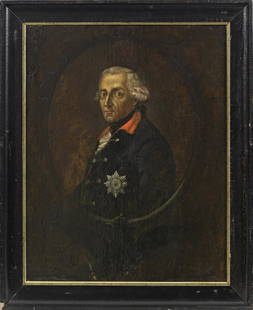 Anton Graff: (1736 Winterthur - 1813 Dresden) Umkreis Portrait König Friedrich II. von Preußen Repräsentatives Brustbildnis Friedrich des Großen in Uniform als "Alter Fritz", das in Komposition und Darstellung