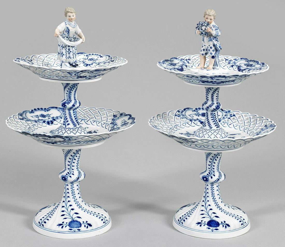 Paar Tafelaufsätze mit Zwiebelmusterdekor (1 of 1)