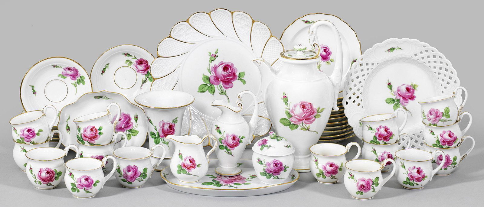 Kaffee-Restservice mit Dekor "Rote Rose" (1 of 1)