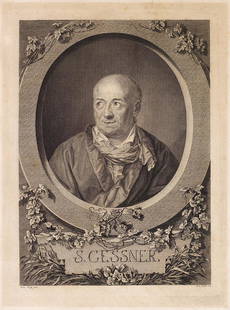 Anton Graff: (1736 Winterthur - 1813 Dresden) nach Porträt von Salomon Gessner Kupferstich und Radierung