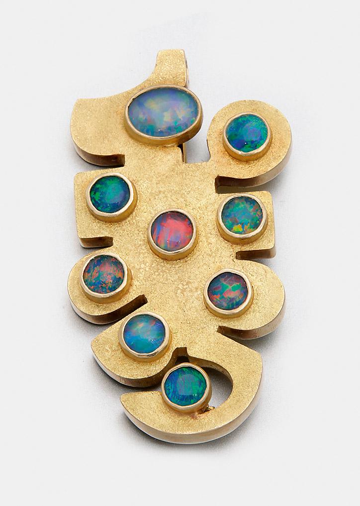 Moderne Brosche mit Opalen aus den 70er Jahren (1 of 1)