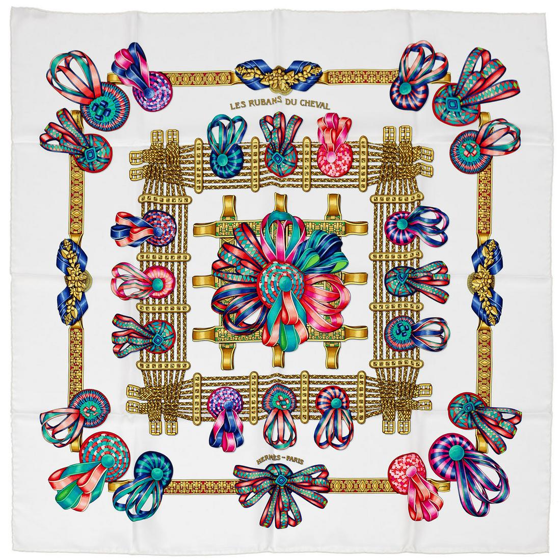 Seidentuch "Les Rubans Du Cheval" von HERMÈS (1 of 1)