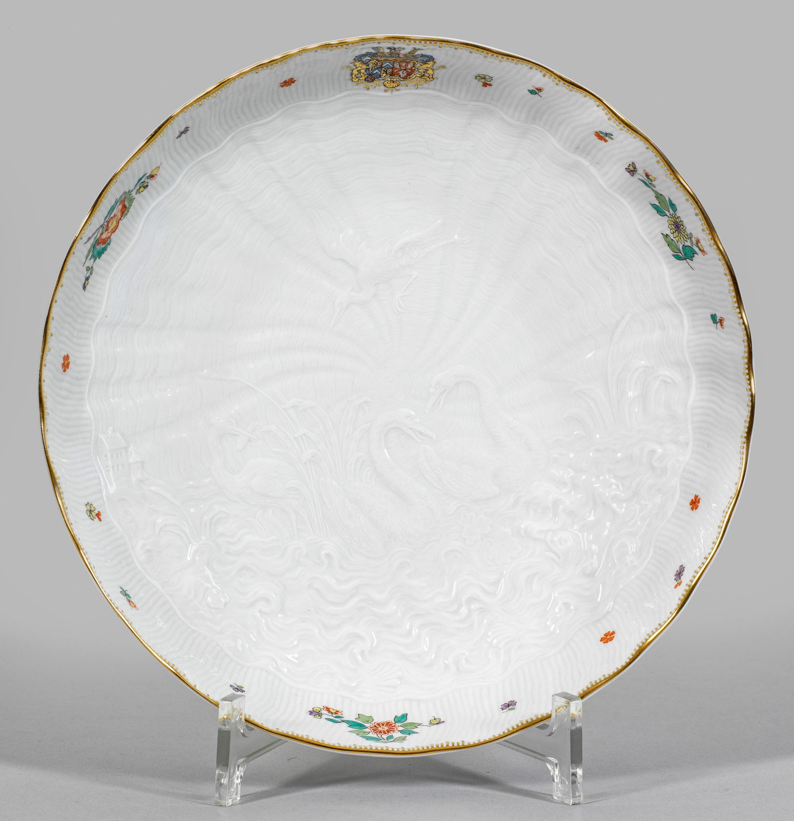 Kleine Anbietschale mit Schwanenservice-Dekor (1 of 1)