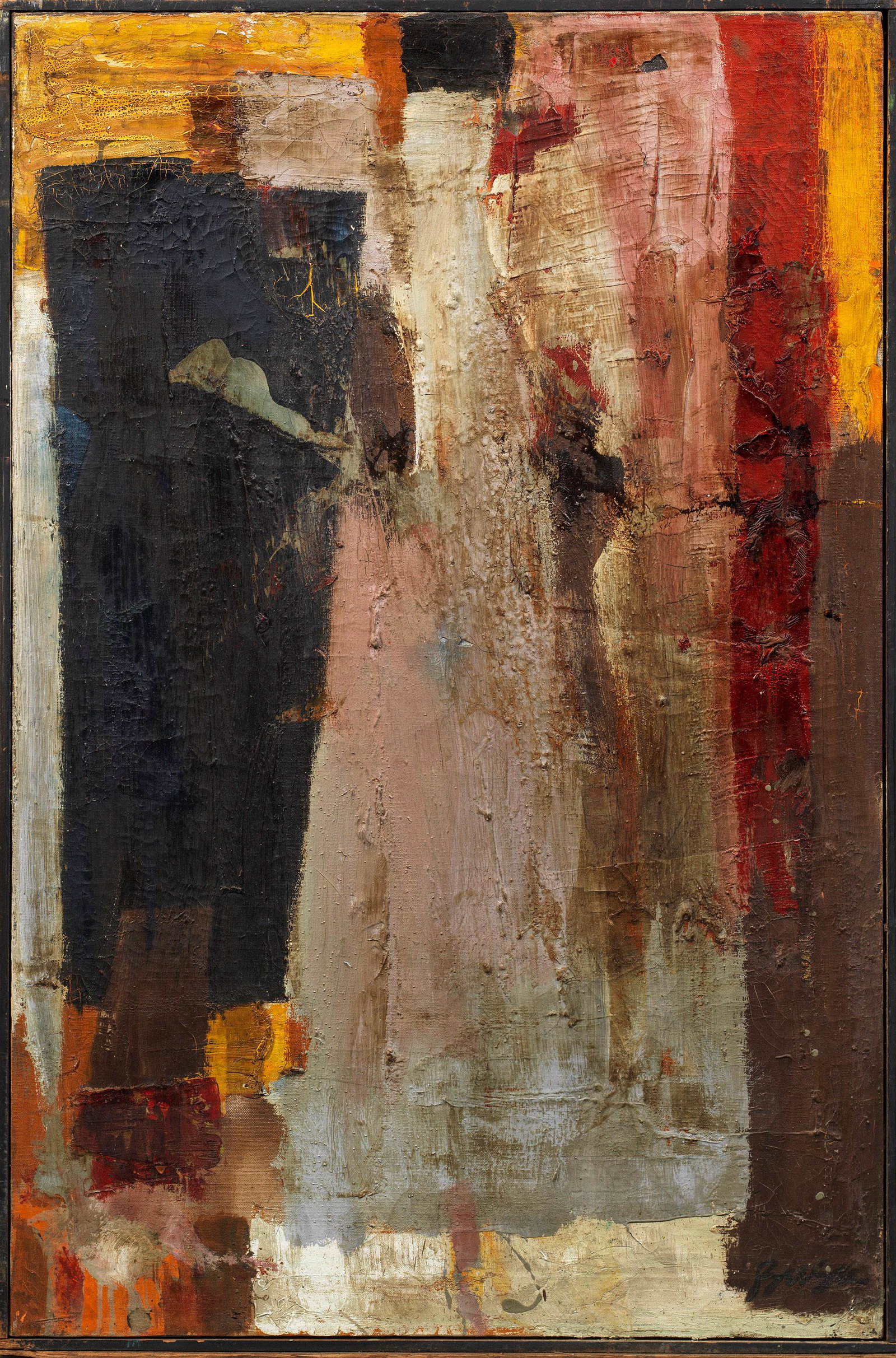 Peter Busa: (1914 Pittsburgh - 1985 East Hampton/New York) Abstrakte Komposition Busa wurde durch seine Arbeiten des Abstrakten Expressionsmus und "Indian Space Paintings" bekannt und gehörte zur sog. "New Y
