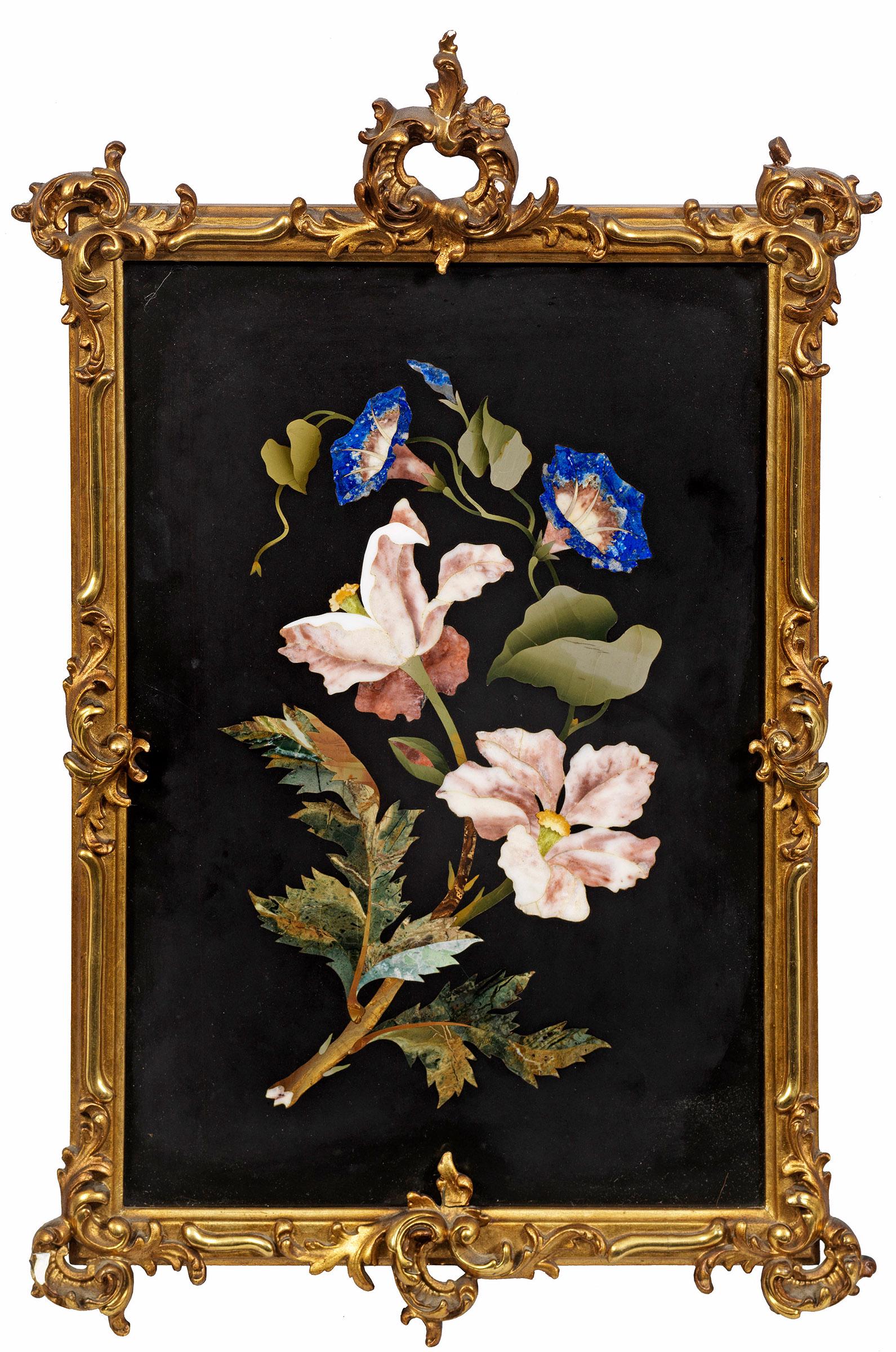 Florale Pietra Dura-Bildplatte (1 of 1)