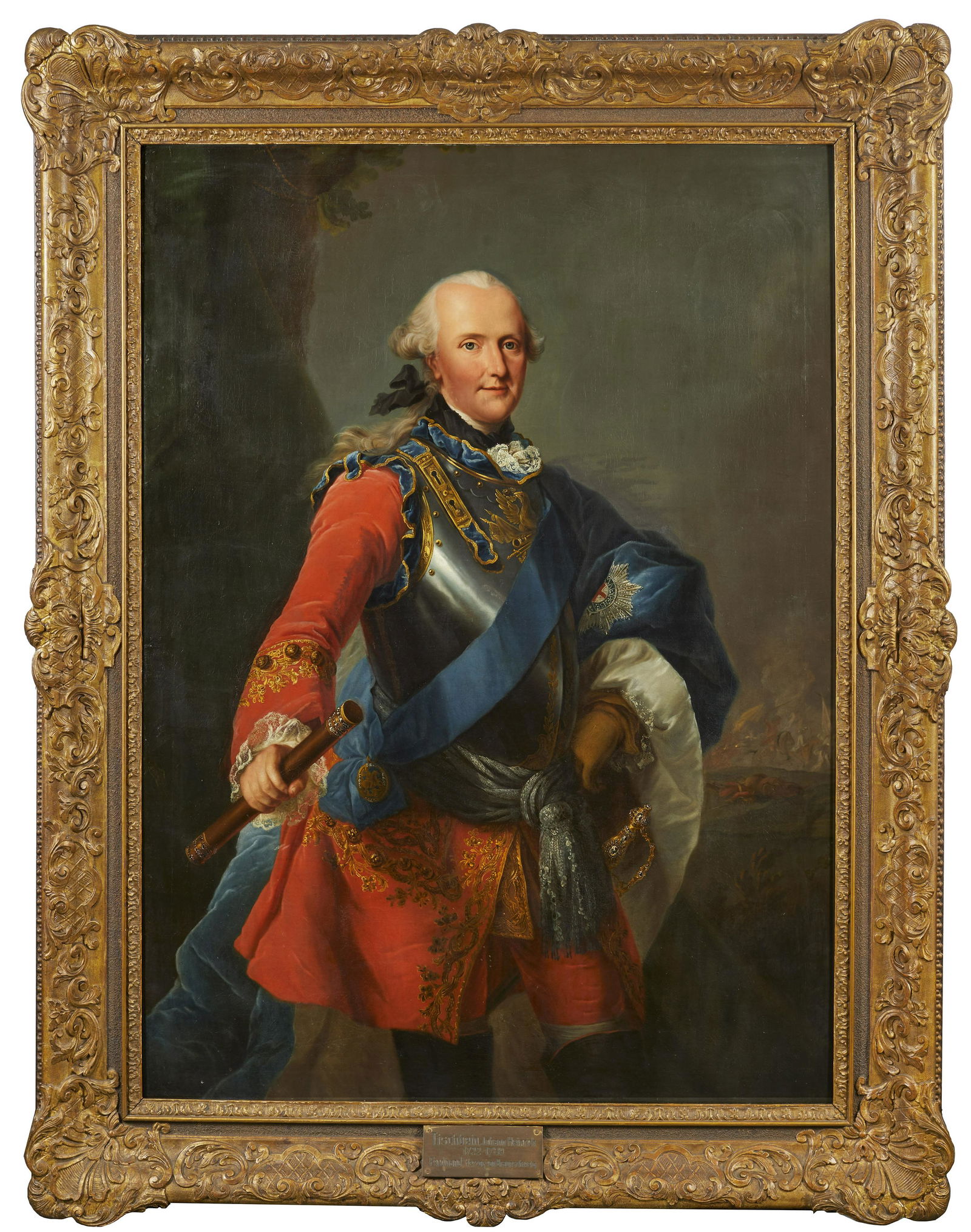 Johann Heinrich Tischbein der Ältere: Johann Heinrich Tischbein der Ältere (1722 Haina - 1789 Kassel) Porträt von Herzog Ferdinand von Braunschweig-Lüneburg 1760 oder kurz danach entstandenes, nahezu lebensgroßes, repr