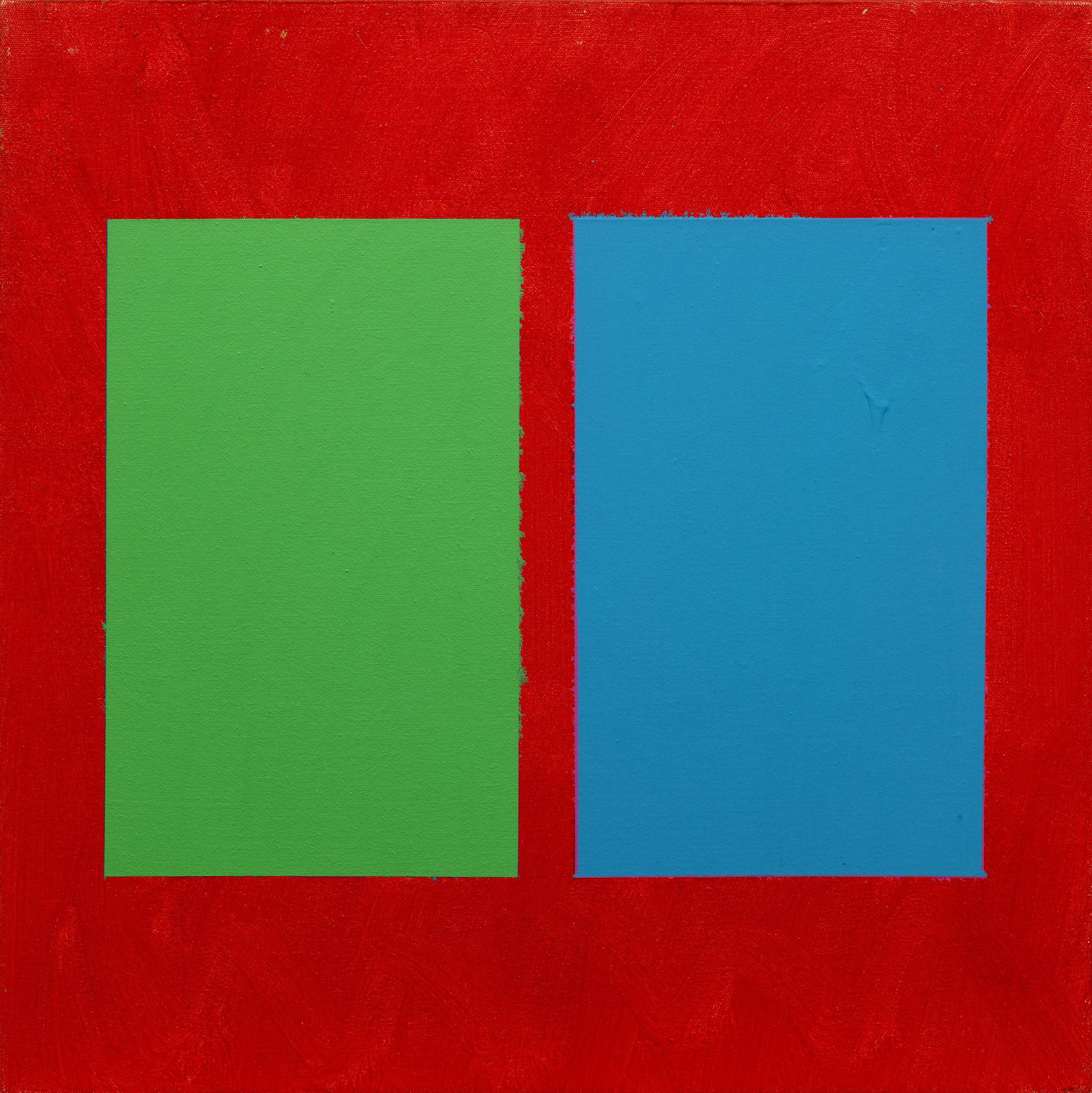 Max Gimblett: Max Gimblett (Geb. 1935 Auckland/Neuseeland. Seit 1972 ansÃ¤ssig in New York/USA) "Phoenix". Originaltitel Minimalistische Arbeit Gimbletts mit zwei leuchtend blauen bzw. grÃ¼nen Farbfeldern auf f