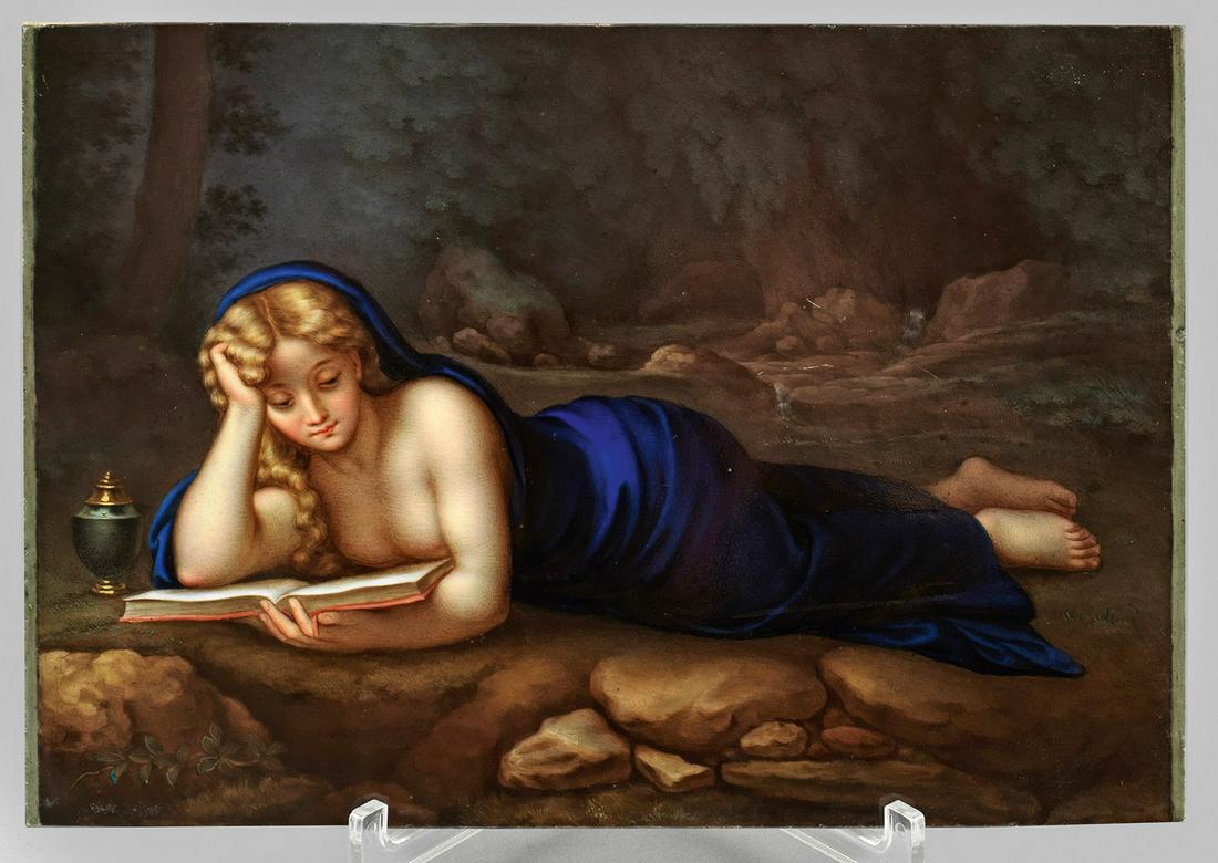 Porzellangemälde "Die büßende Maria Magdalena" (1 of 1)