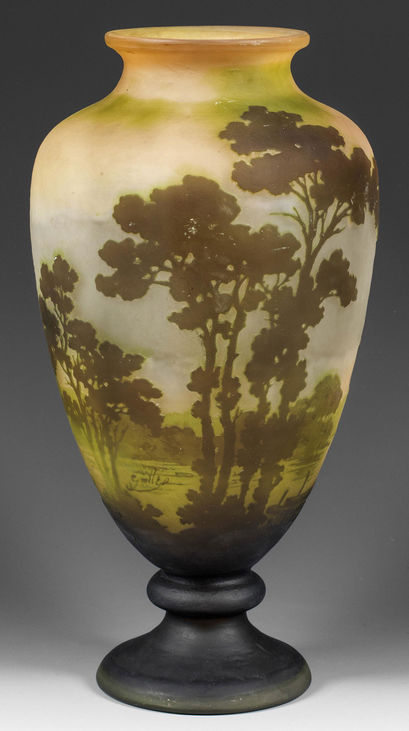 GroÃŸe Jugendstil-Vase mit "Paysage"-Dekor von Emile GallÃ© (1 of 1)