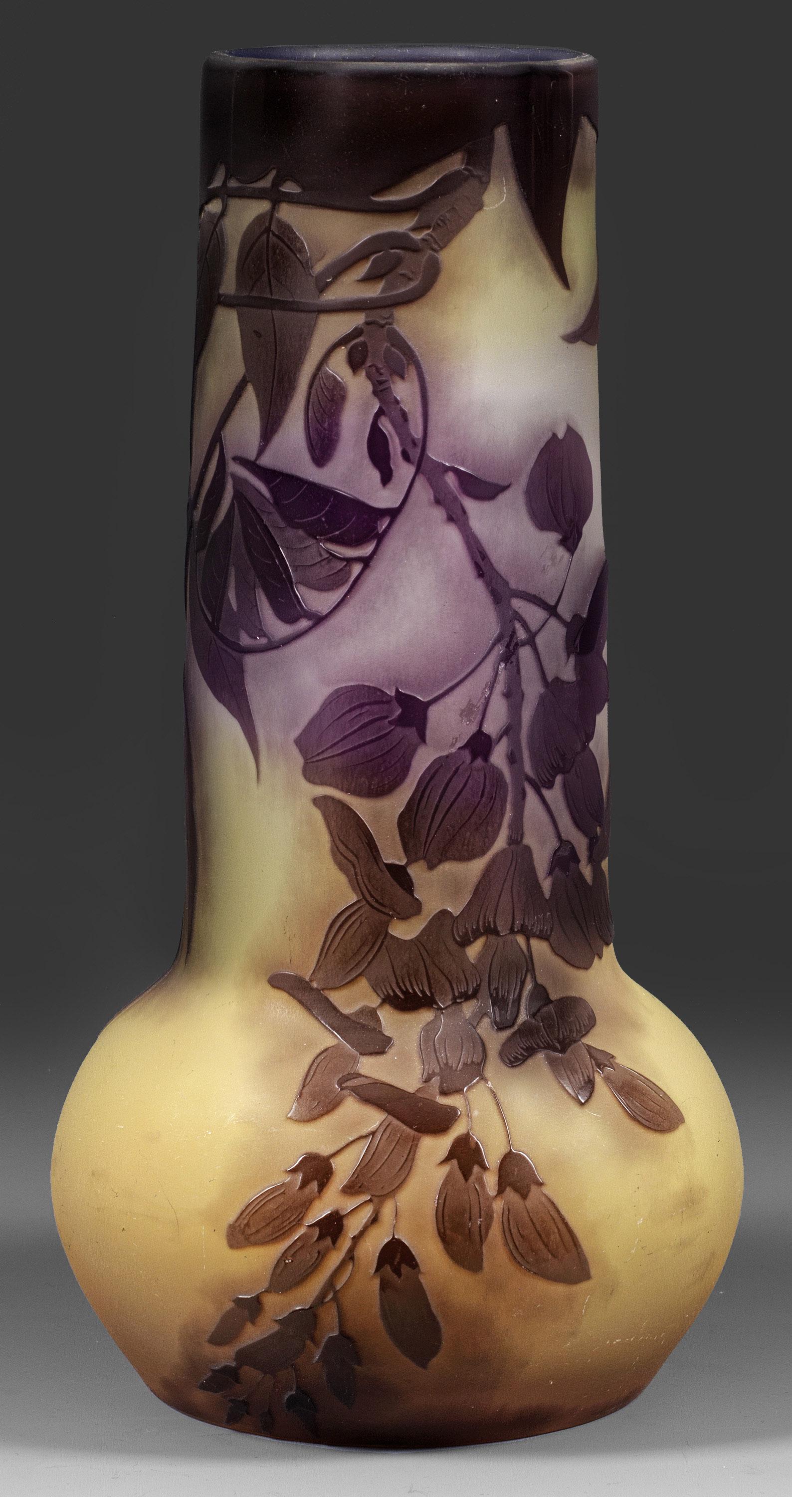 Jugendstil-Vase mit Blauregendekor von Emile GallÃ© (1 of 1)