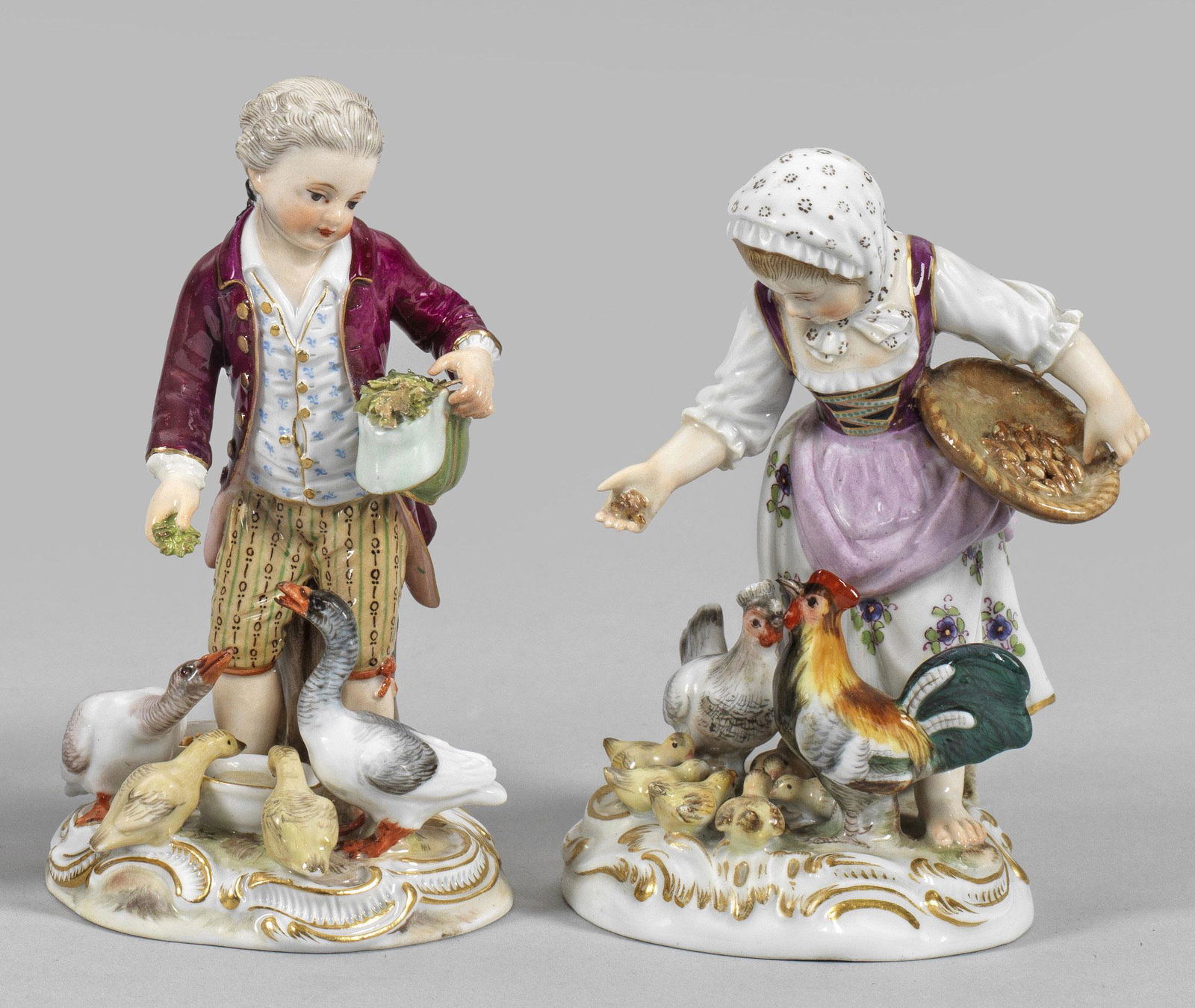 Paar Figuren "GÃ¤nsehirte" und "HÃ¼hnermagd" als GegenstÃ¼cke (1 of 1)