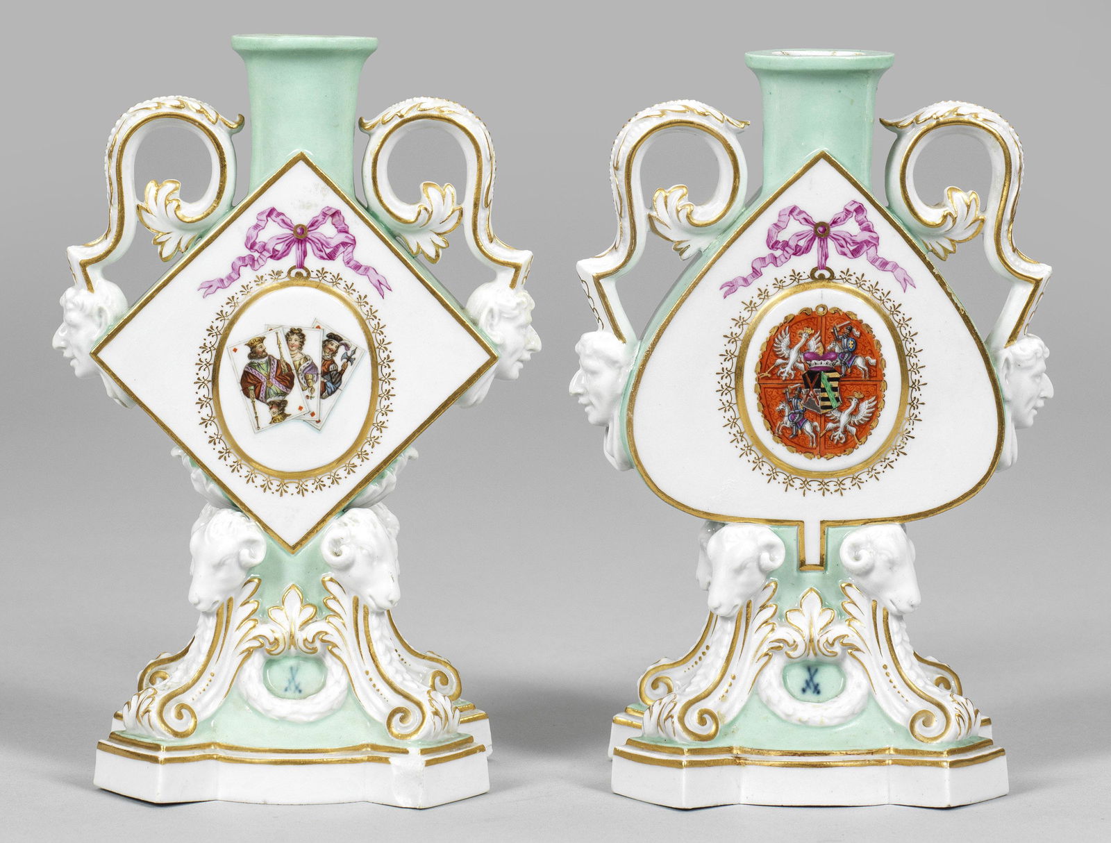 Paar Kerzenhalter mit sÃ¤chsisch-polnischem Unionswappen (1 of 1)