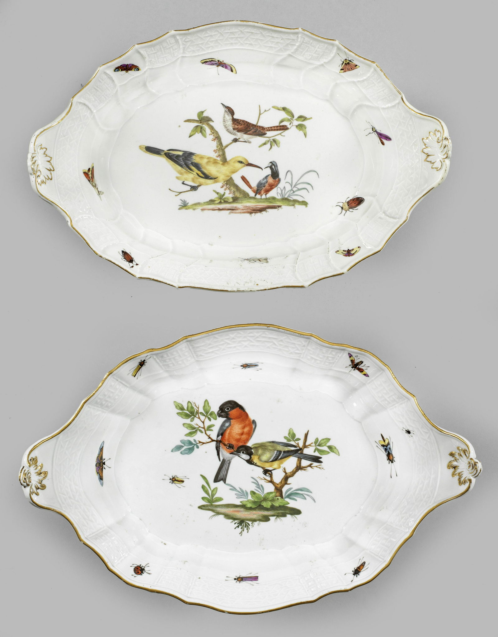 Paar Anbietplatten mit Vogeldekor (1 of 1)
