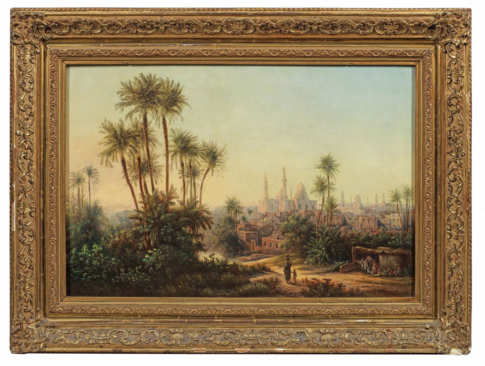 Oswald Achenbach: (1827 DÃ¼sseldorf - 1905 ebenda) attr.; Orientalische Stadtansicht SpÃ¤tromantische, idealisierte Ansicht von Kairo, bei der es sich um ein FrÃ¼hwerk Oswald Achenbachs handeln dÃ¼rfte, entstan