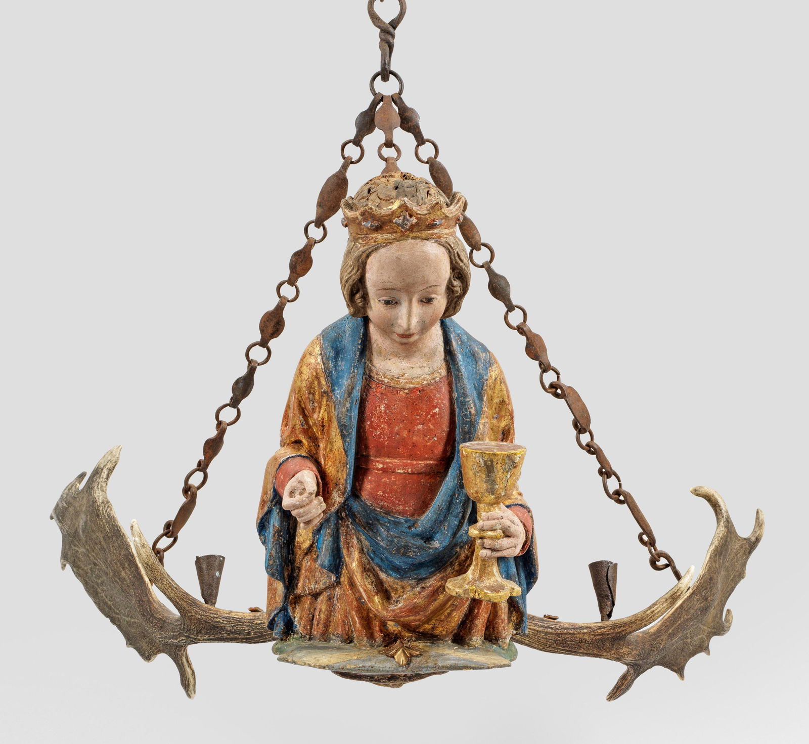 Seltenes gotisches Lüsterweibchen mit Hl. Barbara (1 of 1)