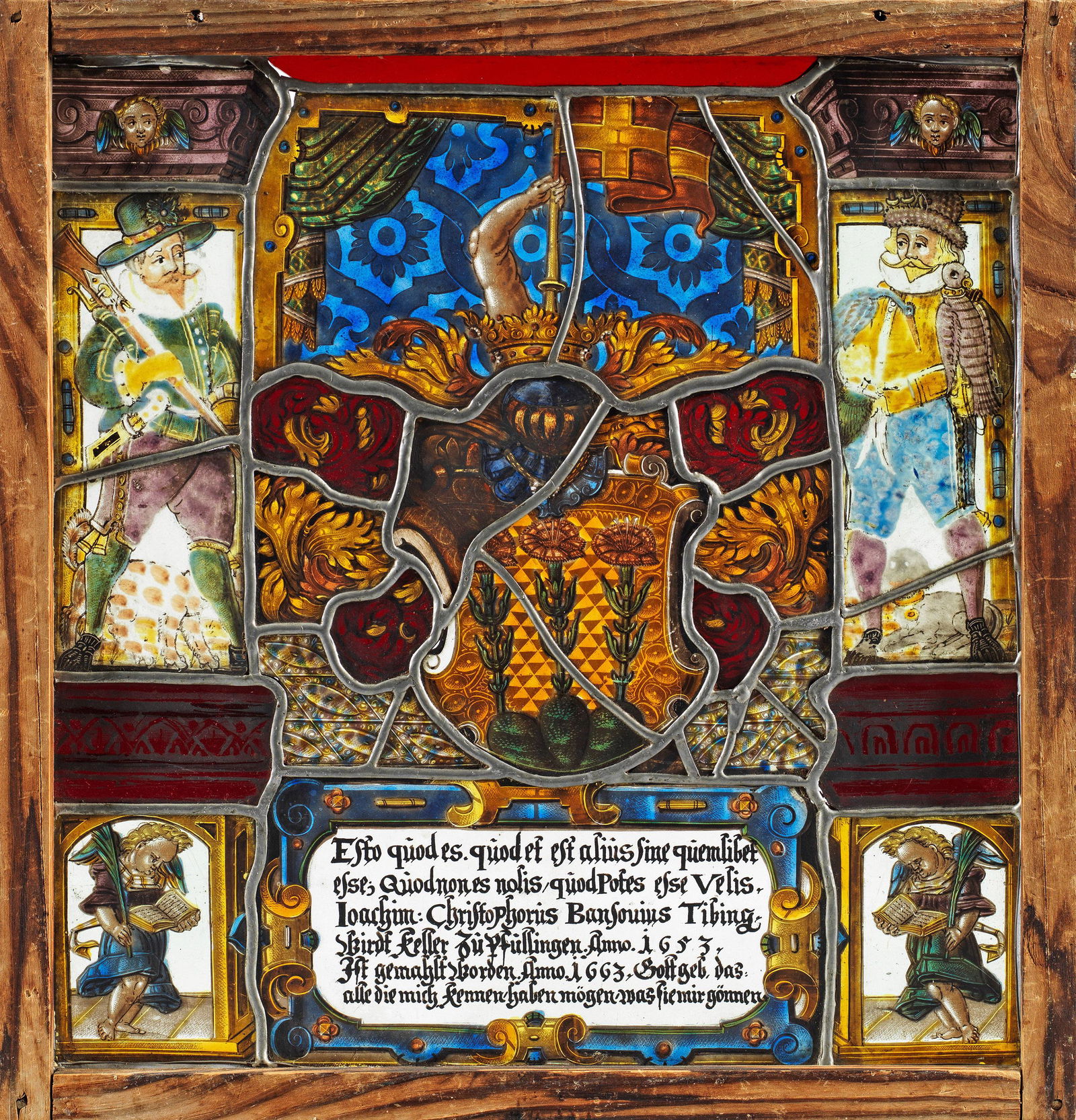 Bleiverglaste Wappenscheibe des Christophorus (1 of 1)