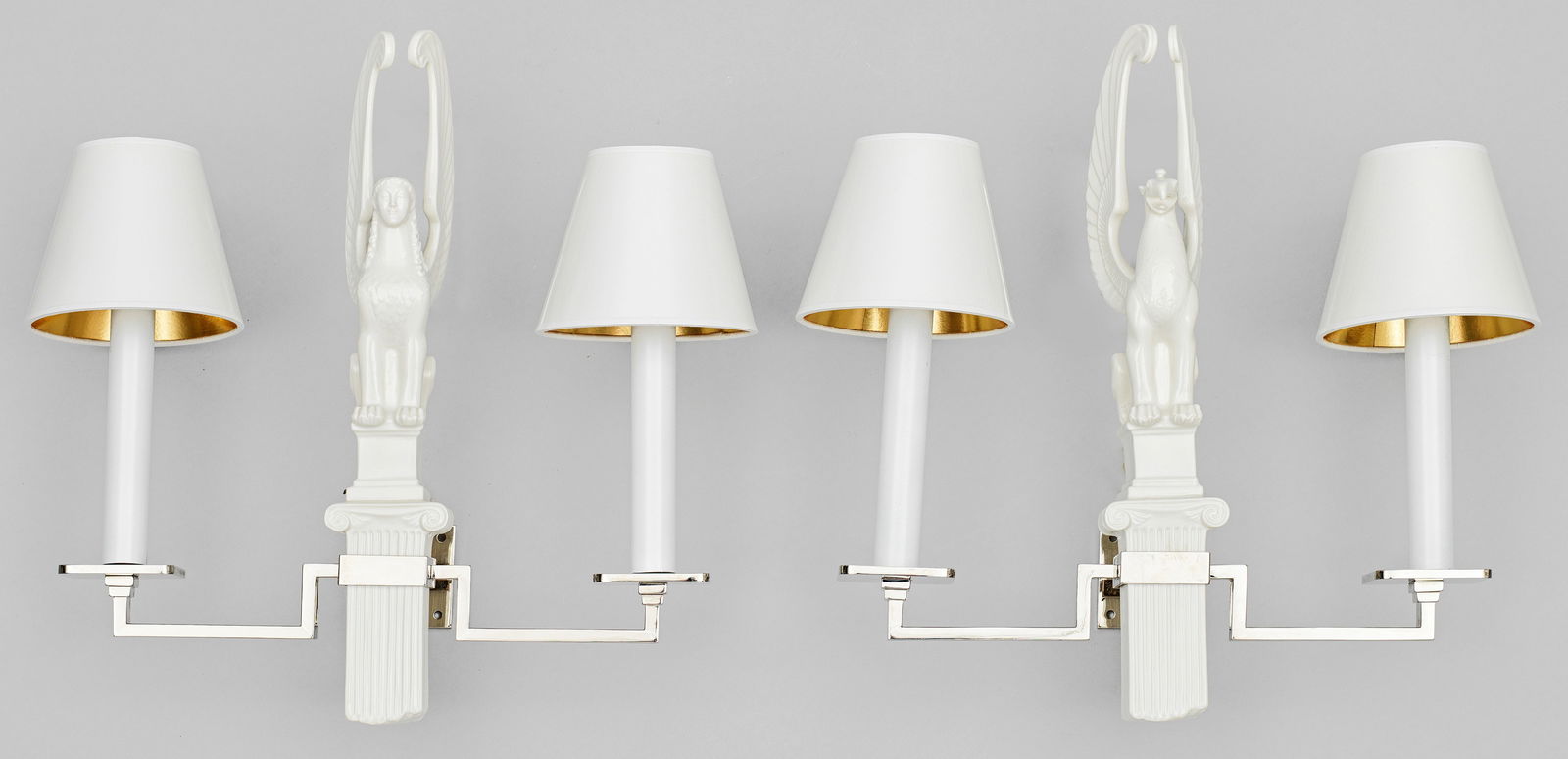 Paar Wandleuchter mit Greif und Sphinx (1 of 1)