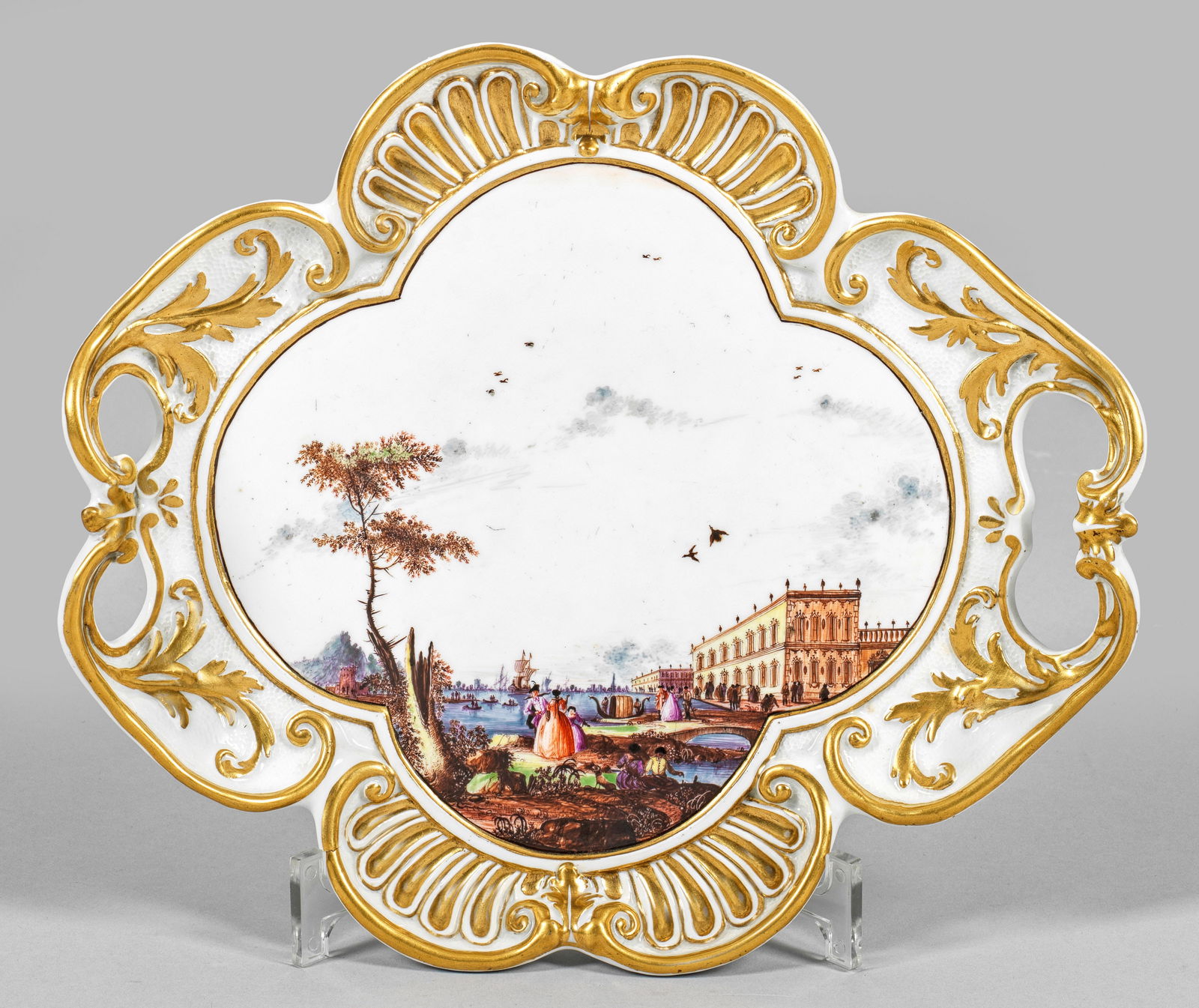 Meissen Henkeltablett mit Stadtvedute von Venedig (1 of 1)