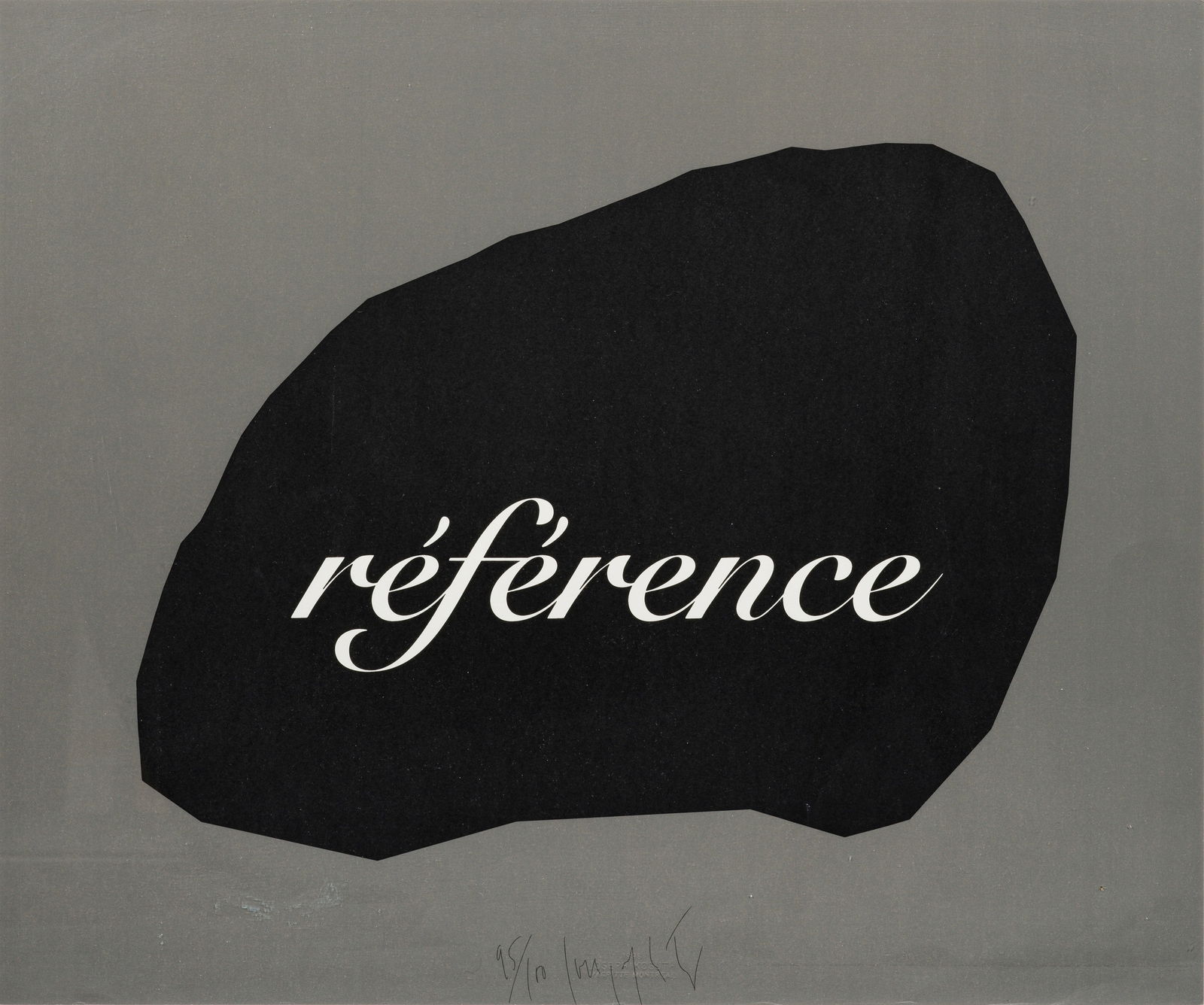 Joseph Kosuth: (Geb. 1945 Toledo/Ohio) "référence, d’après Magritte". Originaltitel Farbserigraphie/Velin, 1996. Sign. und nummeriert 96/100. Trockenstempel "1996 Joseph Kosuth Magritte Montreal". Darstellung 5