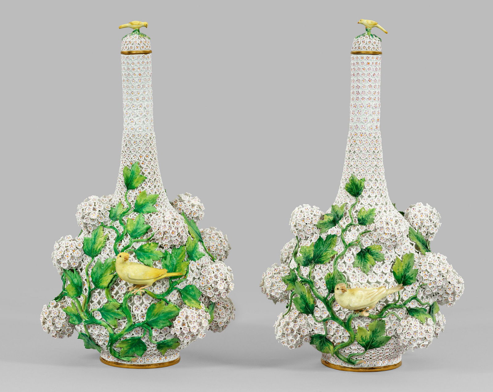 Außergewöhnliches Paar Schneeballenvasen von Meissen (1 of 2)