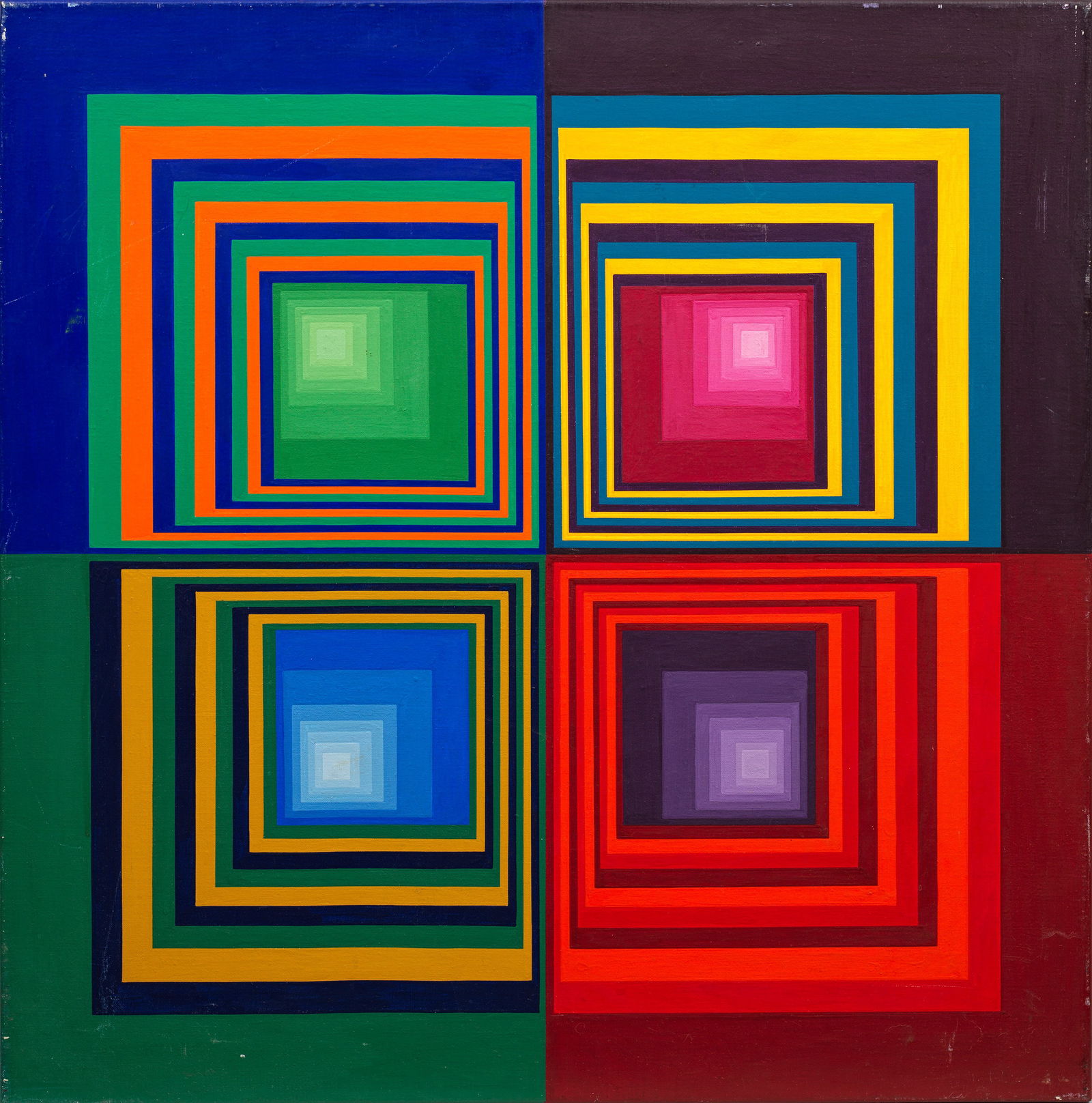 Joachim Ickrath: Joachim Ickrath (Born 1940 in Berlin. Lives in Völklingen) Untitled Abstract composition of squares, inspired by Josef Albers, Camille Graeser, Richard Paul Lohse and the Zurich School of Concret