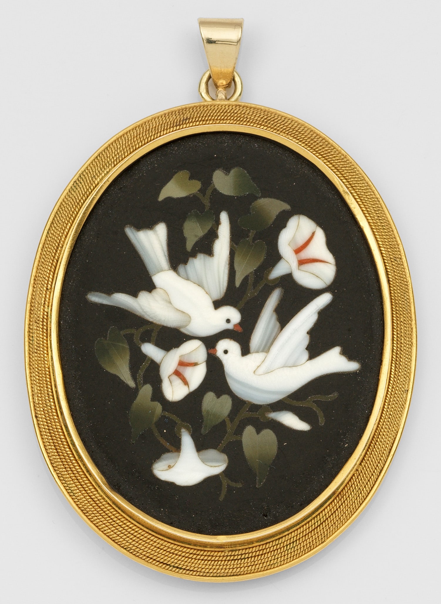 Viktorianischer Anhänger mit Pietra Dura-Mosaik (1 of 1)