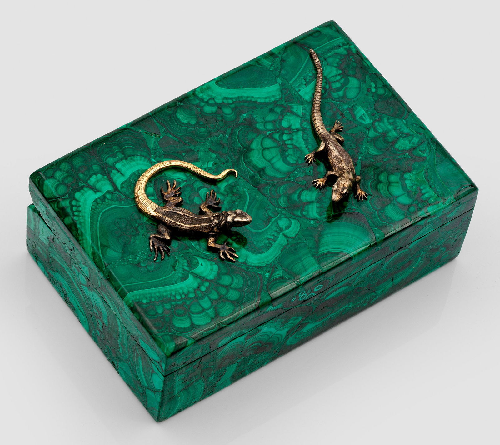 Malachitdose mit Eidechsenpaar (1 of 1)