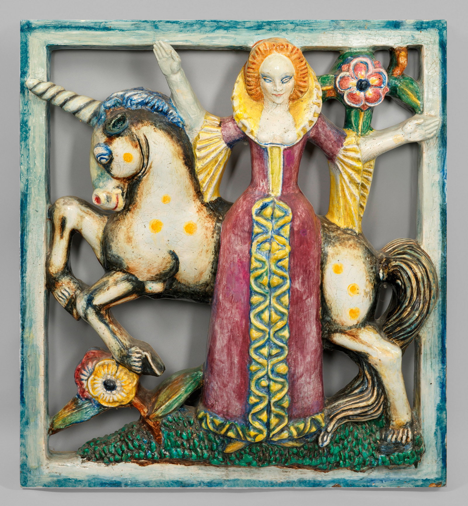 Monumentales Karlsruher Majolika-Wandrelief (1 of 2)