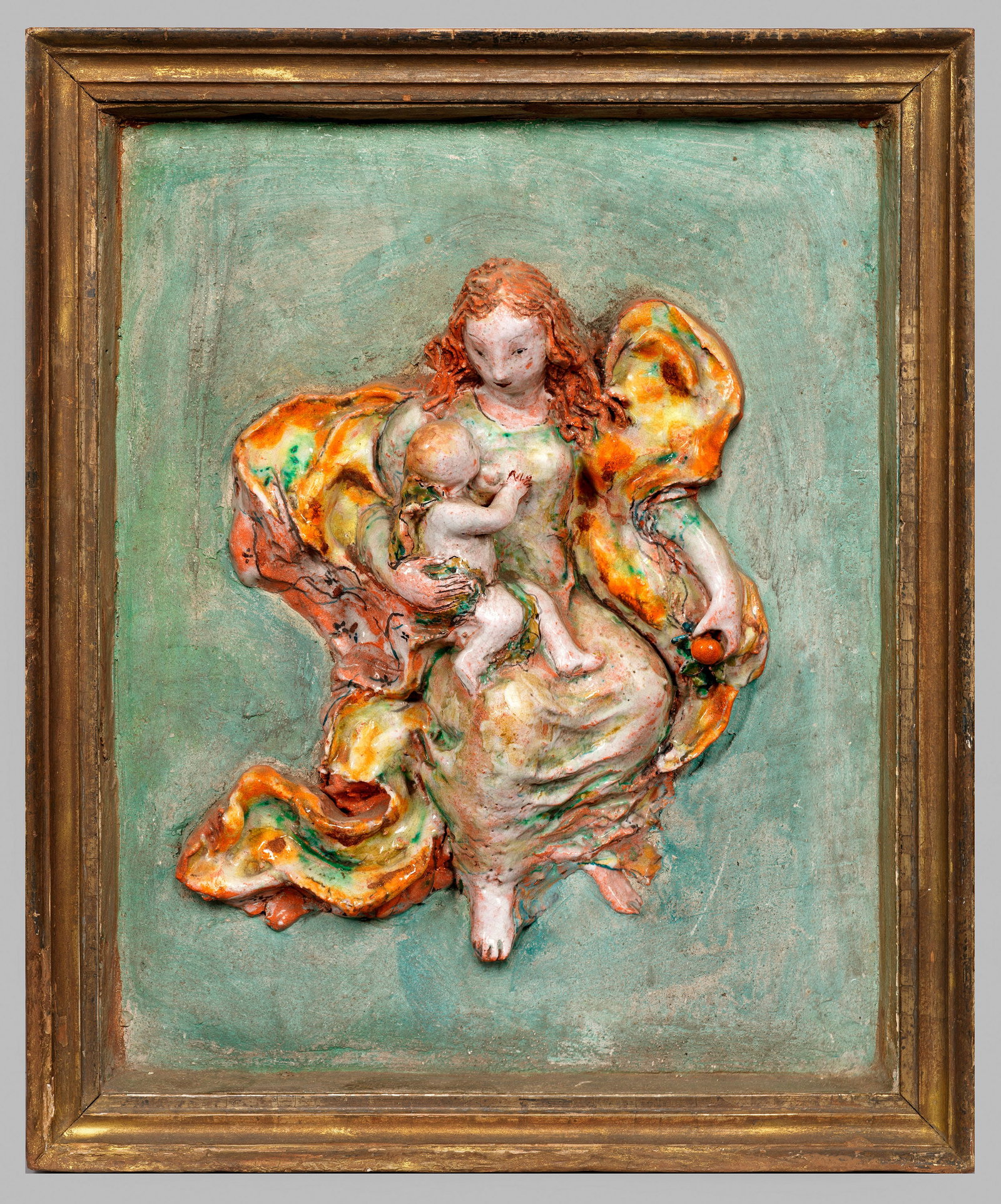 Wandbild einer Madonna mit Apfel (1 of 1)