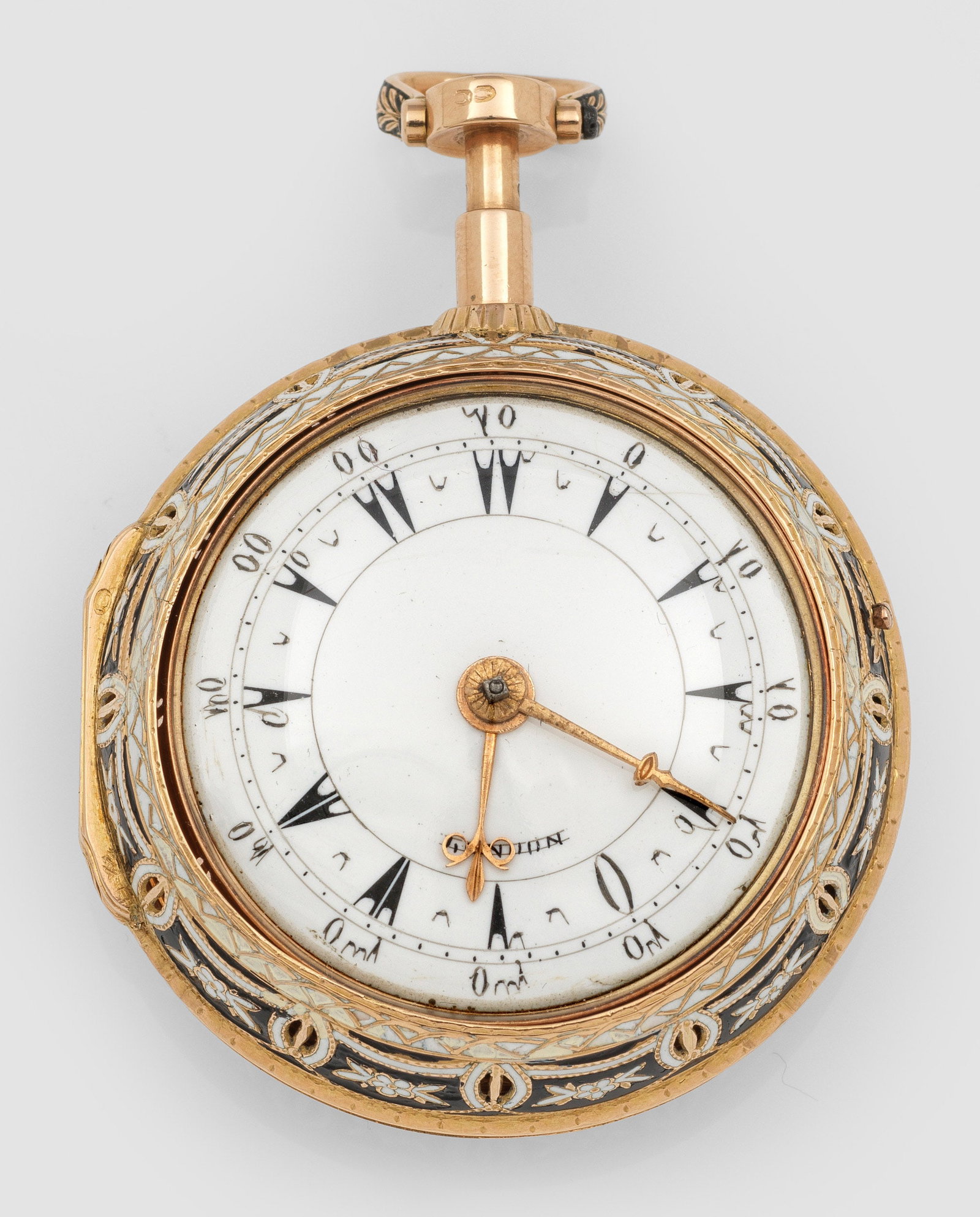 Höfische Spindeltaschenuhr mit Limoges-Malerei (1 of 3)