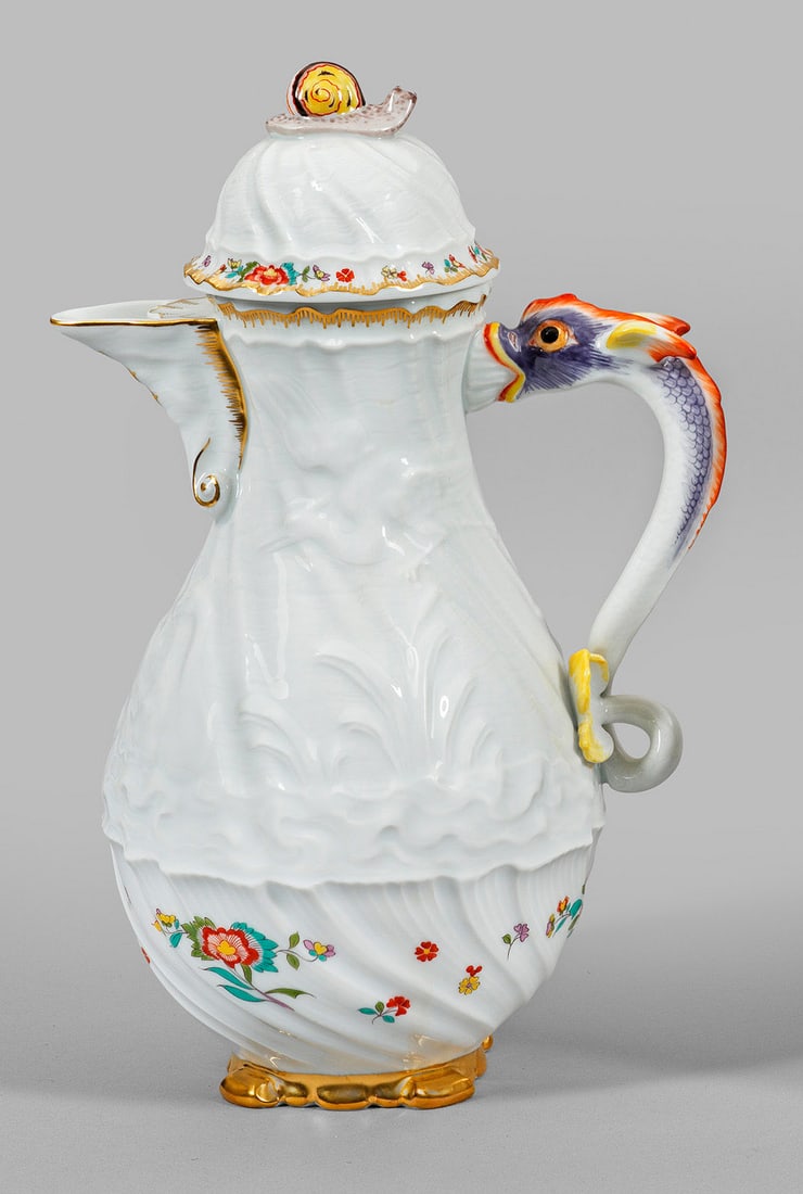 Kaffeekanne mit Schwanenservice-Dekor (1 of 1)