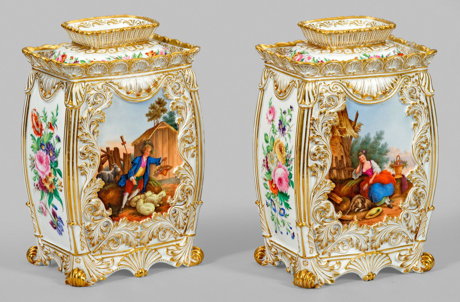 Paar Kaminvasen mit Schäferszenen (1 of 1)