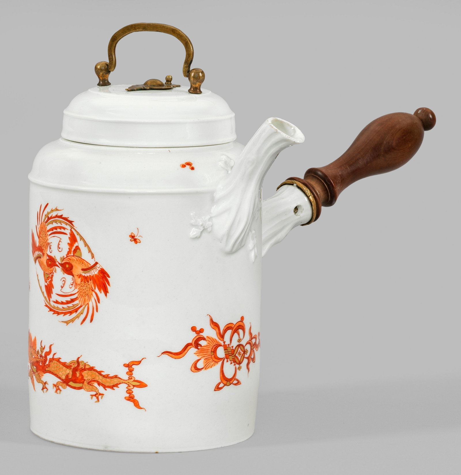 Seltene Meissen Schokoladenkanne mit Dekor "Roter Drache" (1 of 2)