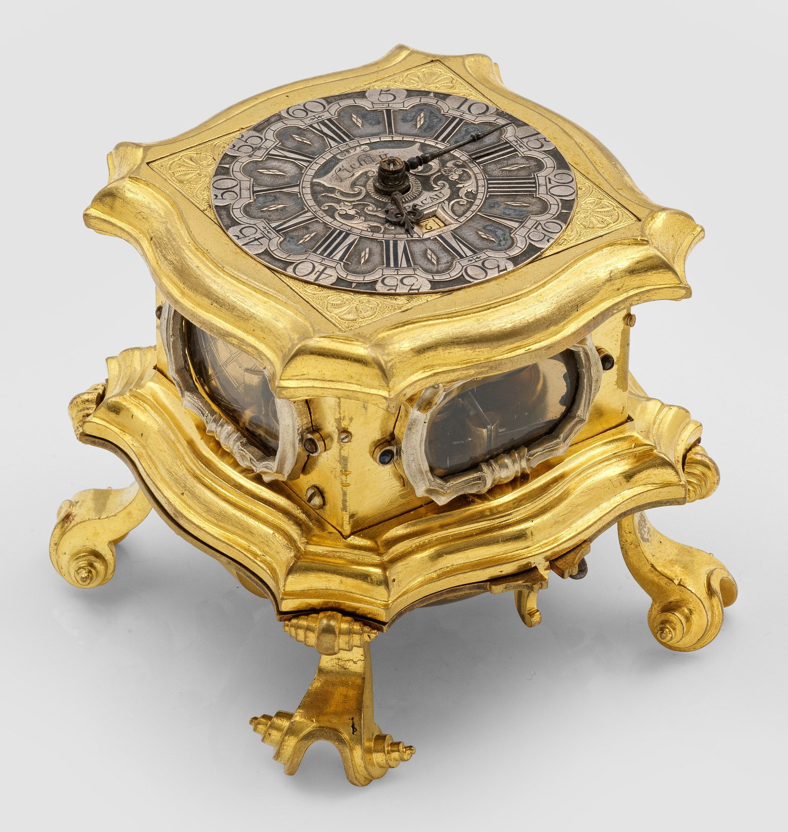 Seltene Barock-Horizontal-Tischuhr (1 of 3)