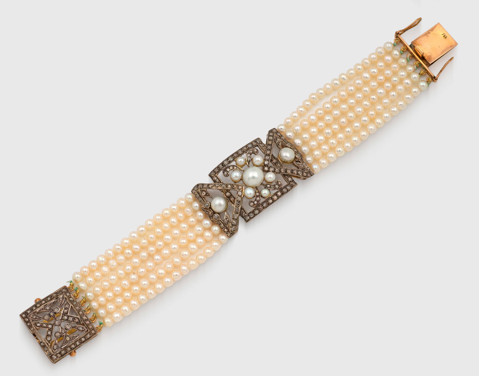 Elegantes Perlen-Diamant-Armband (1 of 1)