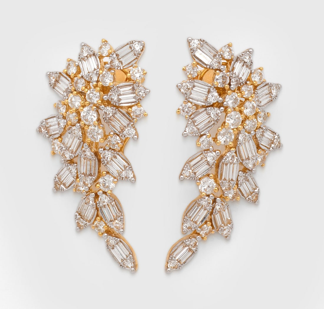 Paar elegante Cocktail-Diamantohrringe (1 of 1)