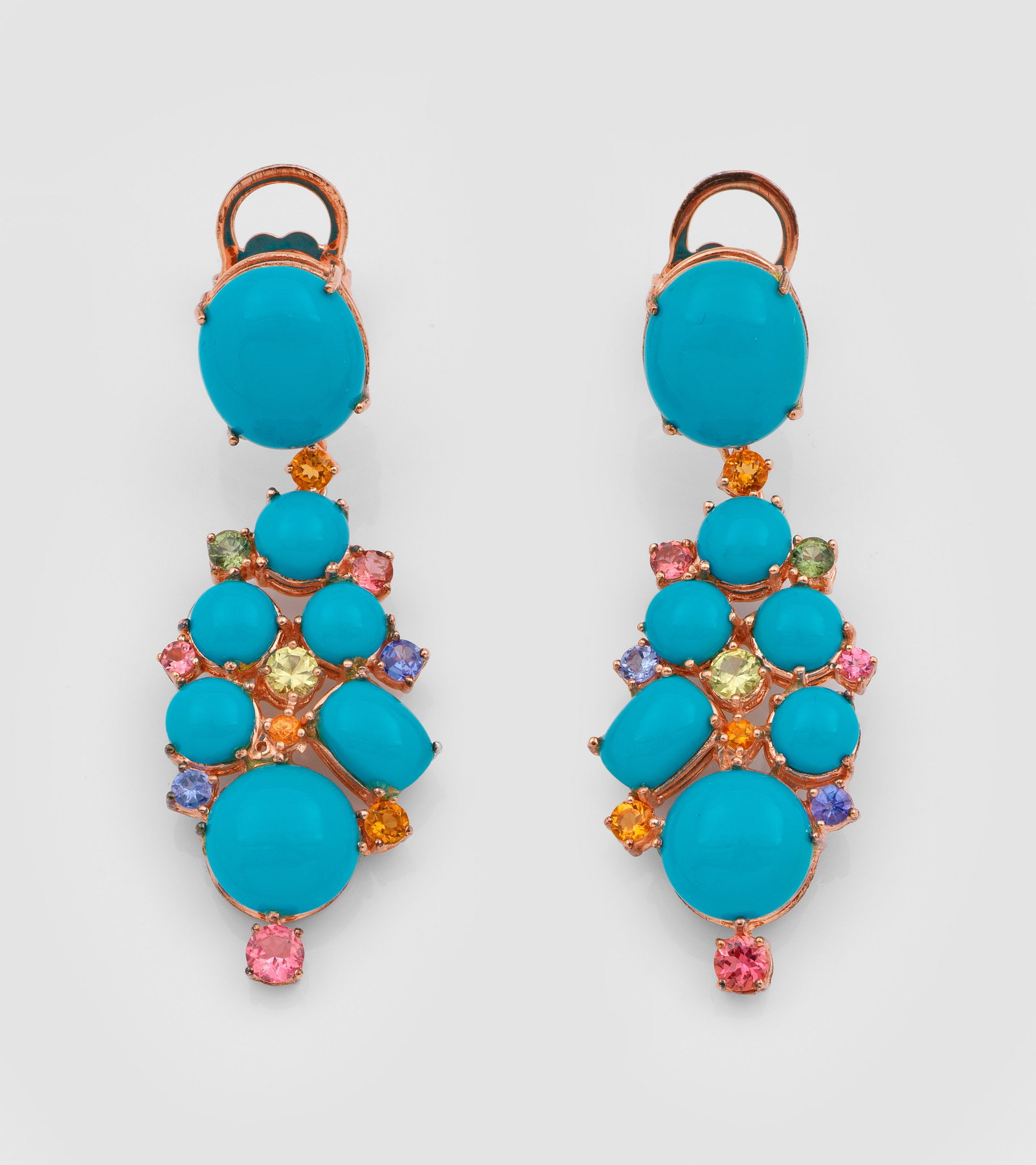 Paar dekorative Türkis-Ohrringe (1 of 1)