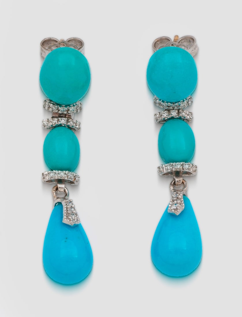 Paar charmante Türkis-Ohrgehänge (1 of 1)
