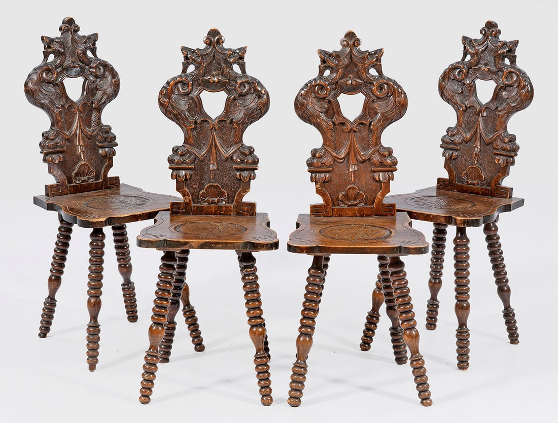 Satz von vier Barock-Brettstühlen (1 of 1)