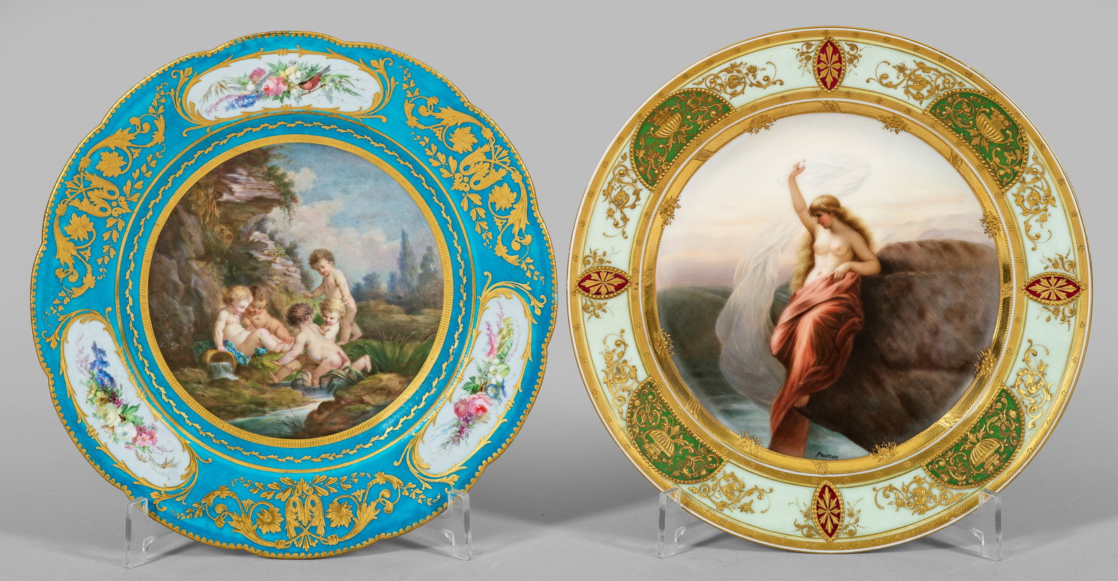 Zwei feine Zierteller mit Amoretten und Loreley (1 of 1)