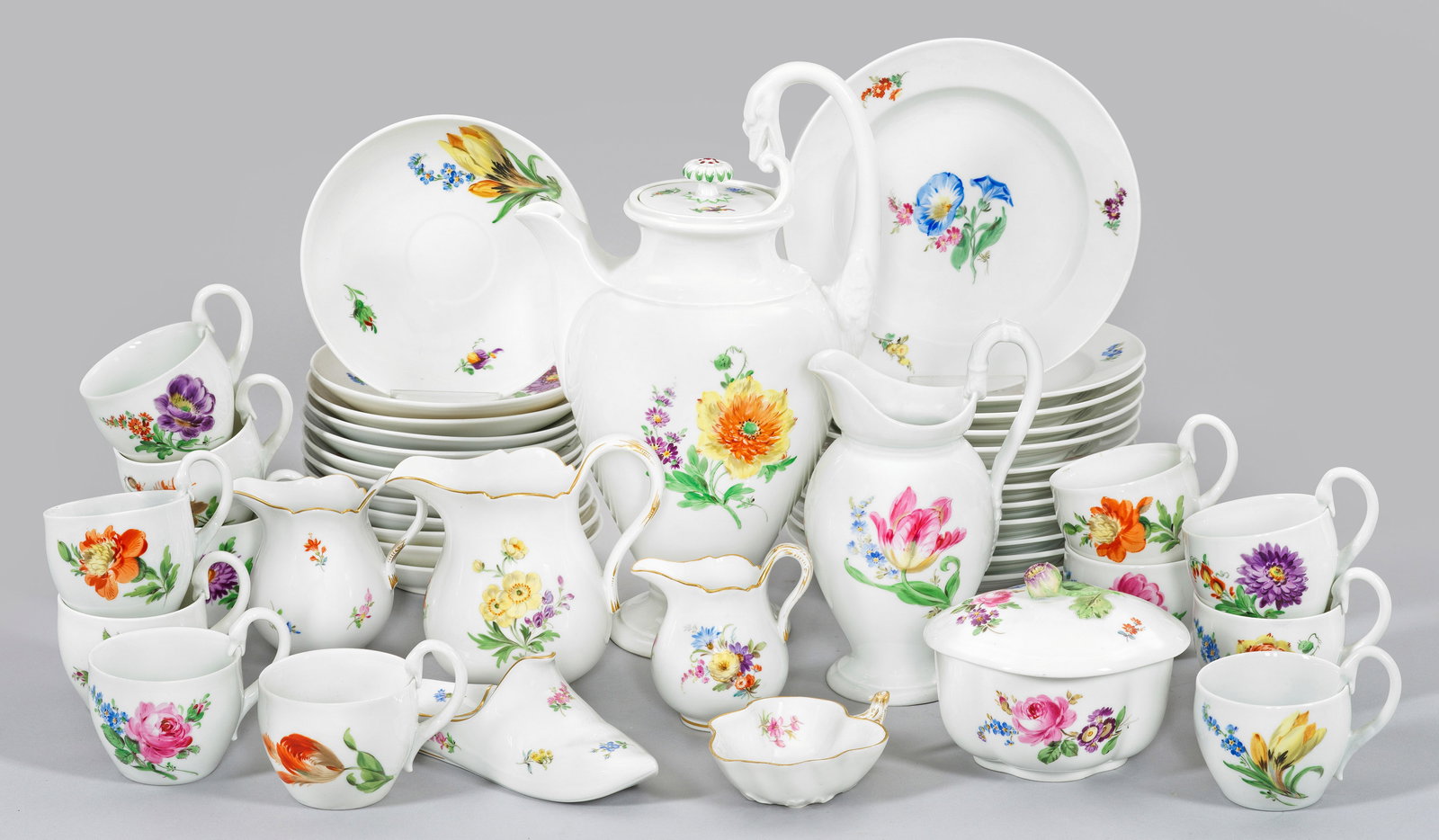 Kaffeeservice mit Dekor "Deutsche Blume" (1 of 1)