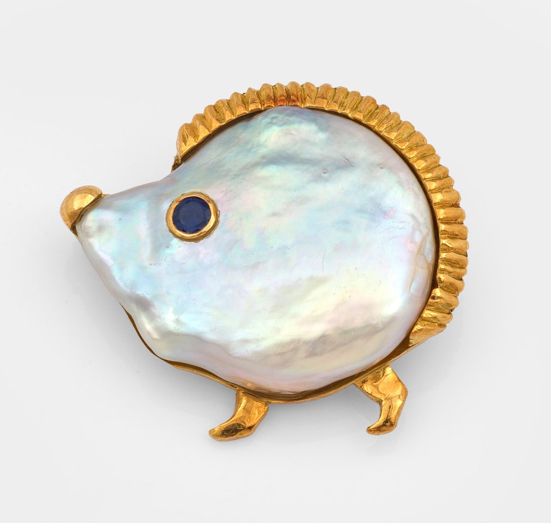 Charmante Mabéperlen-Brosche von Kronner (1 of 1)