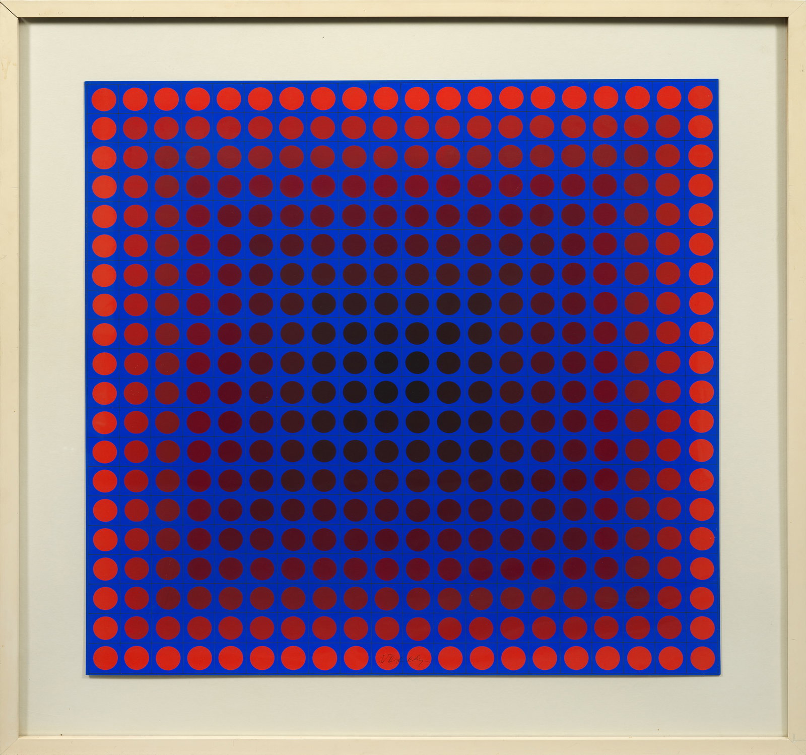Victor Vasarely: (1908 Pels - 1997 Paris) "CTA 102". Originaltitel Blattgroße Farbserigraphie/fester Schoellershammer-Karton, 1966. M. u. sign.; Eins von 150 Exemplaren. Aus der Folge "CTA 102" von 10 Farbserigraphie