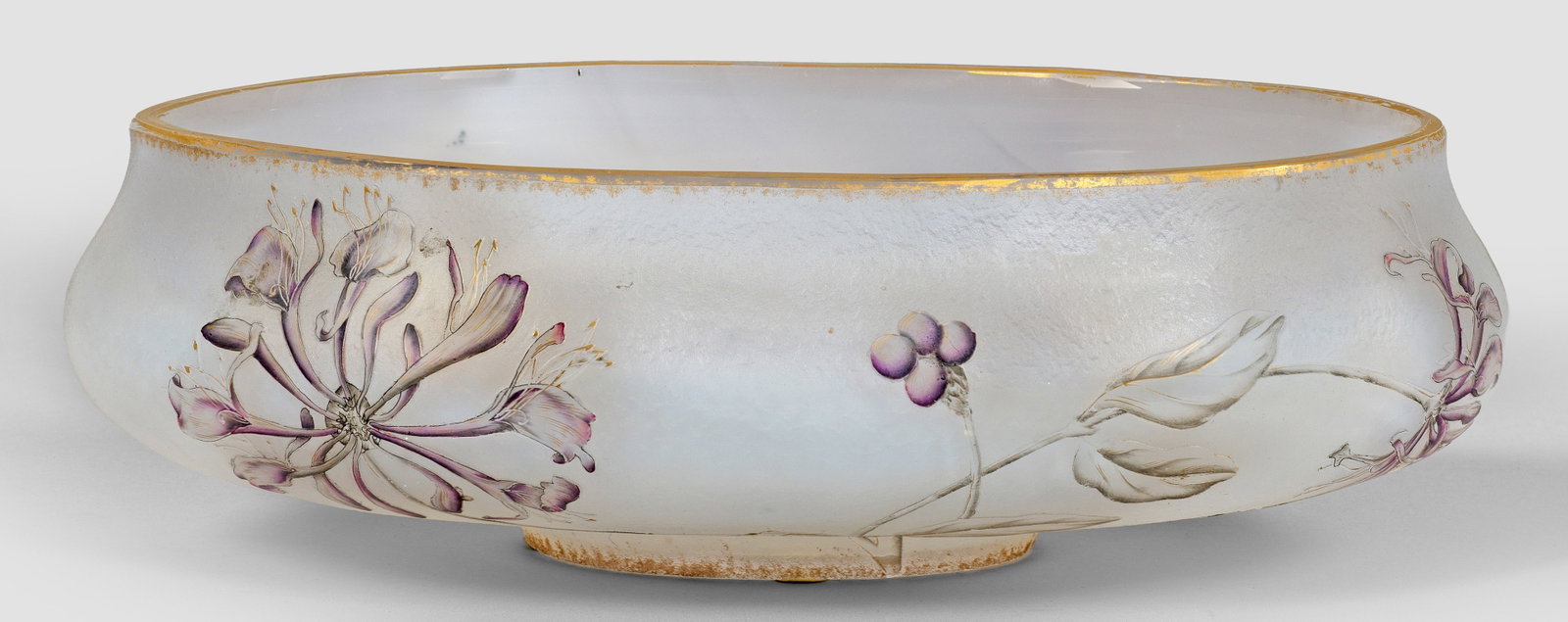 Jugendstil-Zierschale mit Geißblatt-Dekor von Daum Frères (1 of 1)