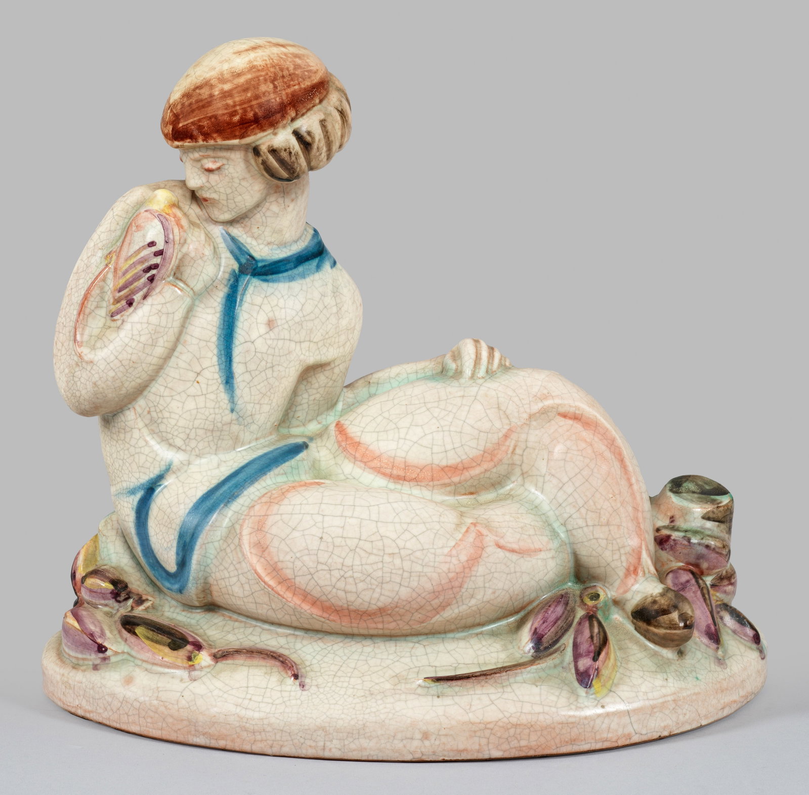 Seltene "Sitzende Figur mit Vogel" von Augusta Kaiser (1 of 1)