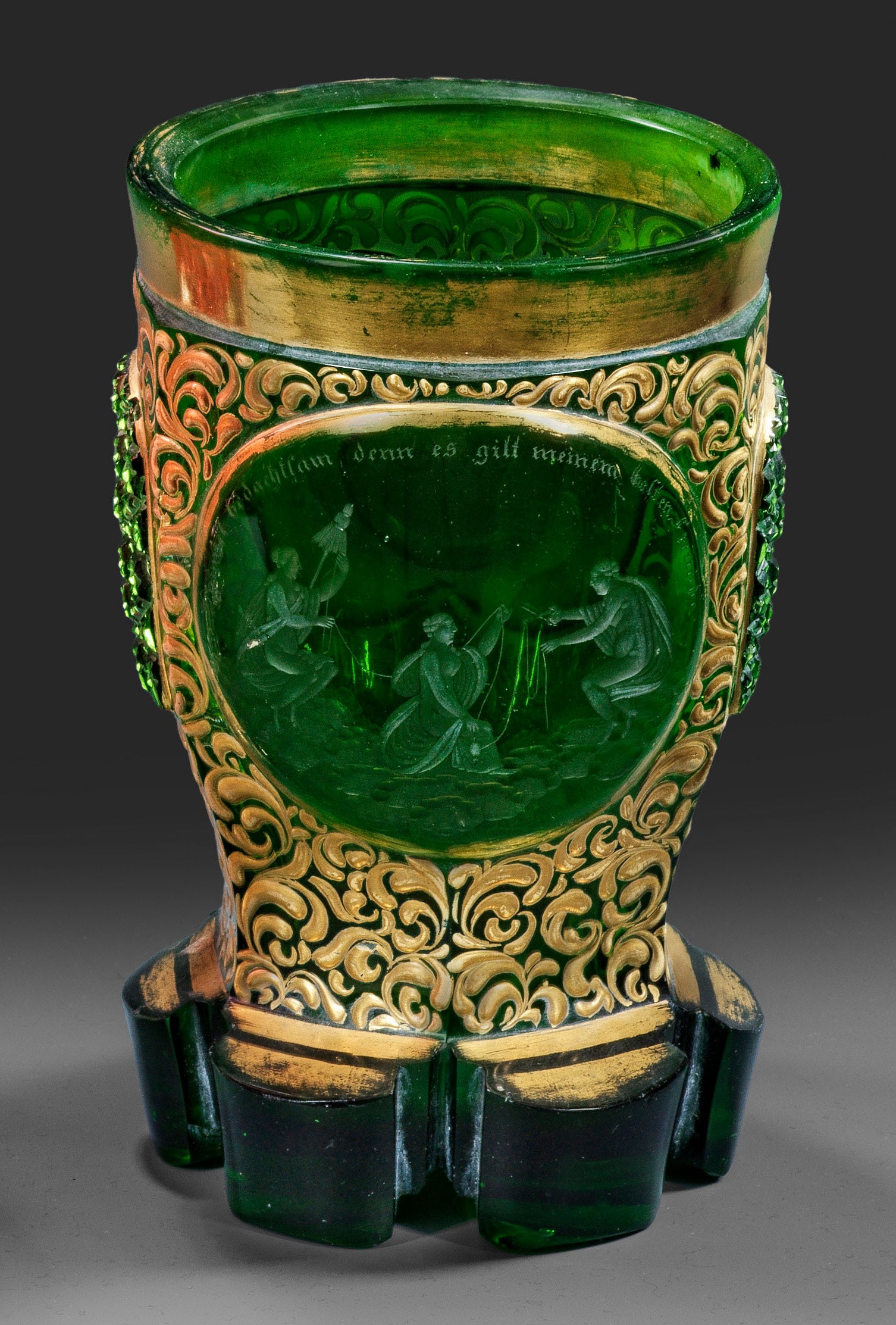 Biedermeier-Freundschaftsbecher mit den drei Parzen (Moiren) (1 of 1)