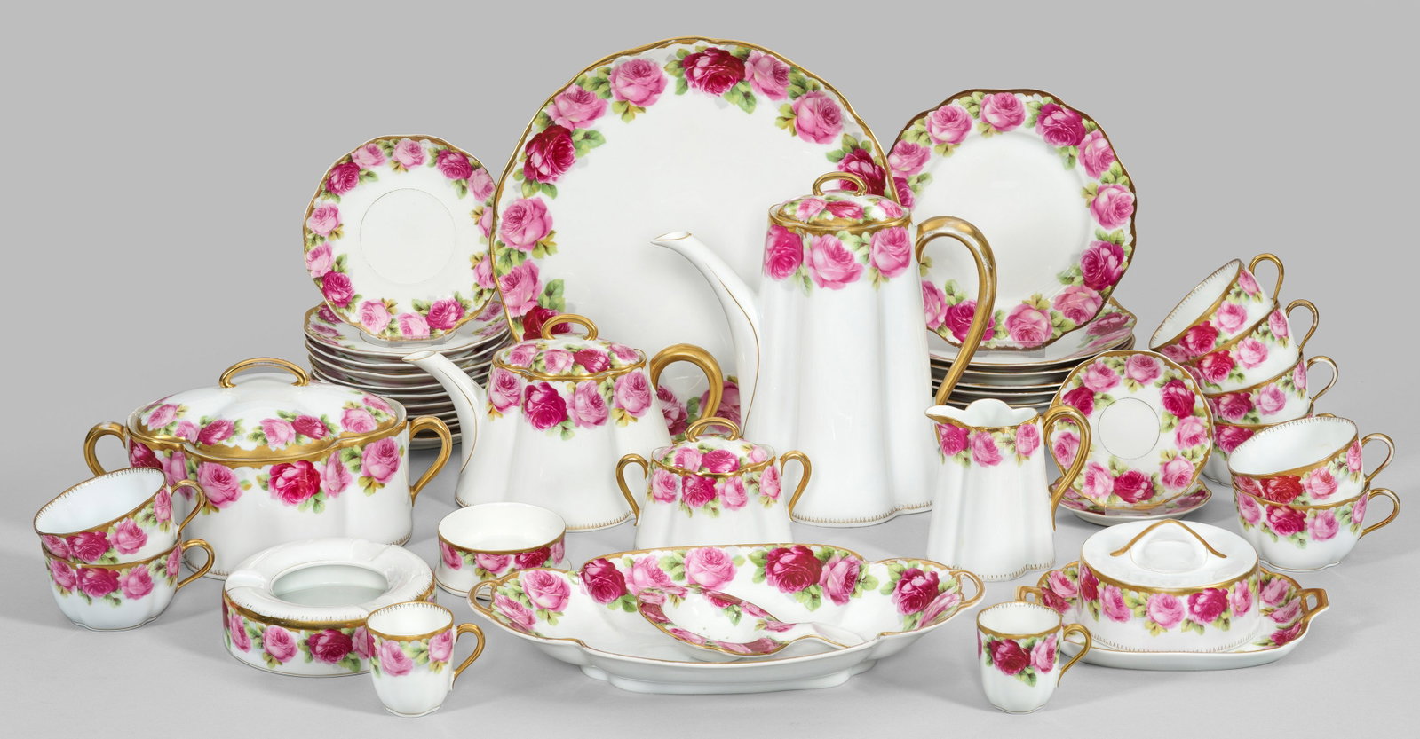 Jugendstil-Teilservice "Cäcilie" mit Rosendekor (1 of 1)