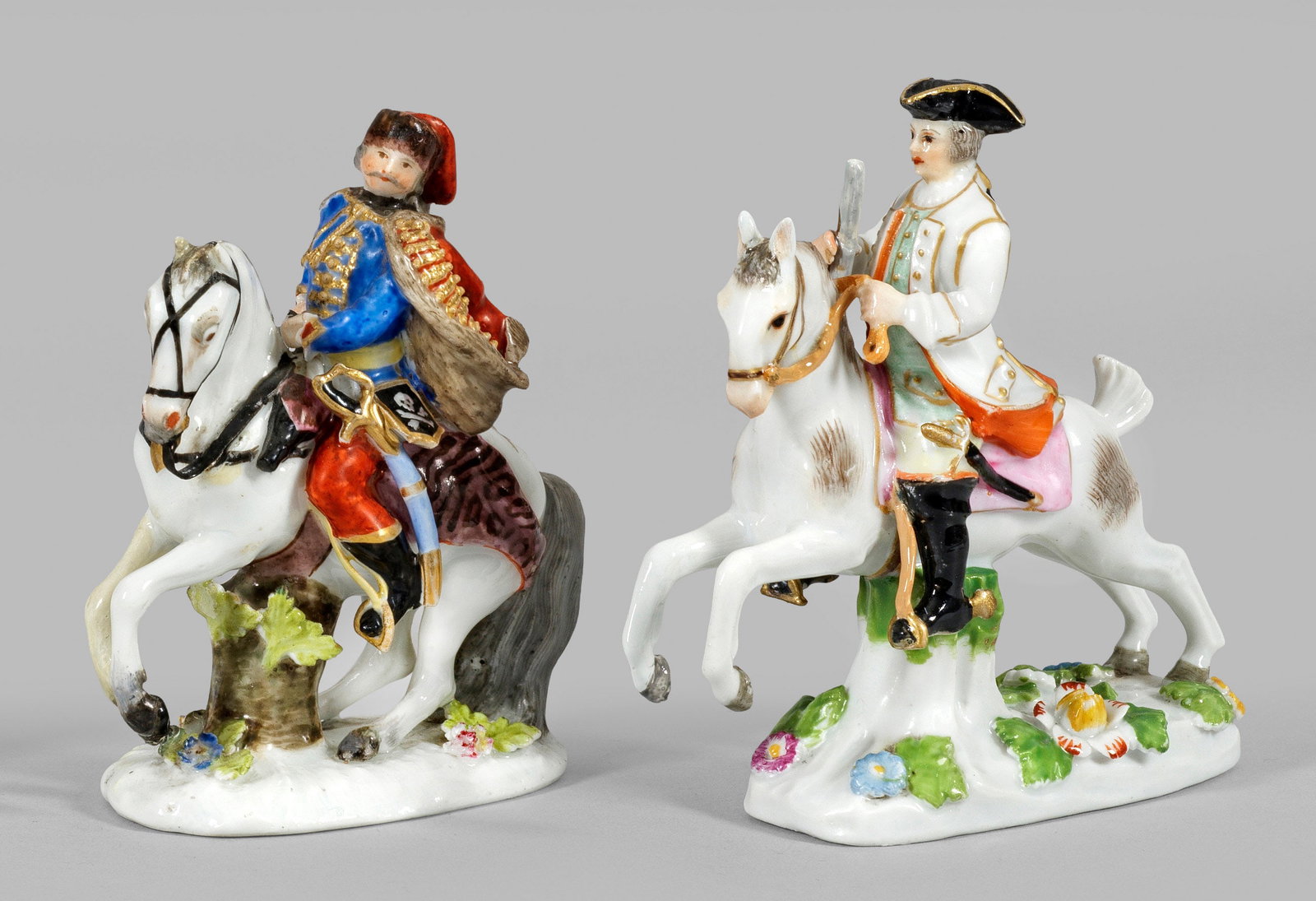 Zwei Miniatur-Figuren Jäger und Husar zu Pferde (1 of 1)