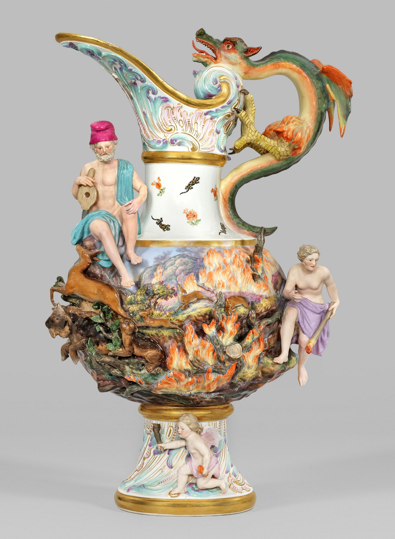 Große prächtige Meissen Elementenvase "Feuer" (1 of 1)
